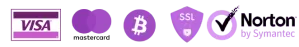 Accepted payments: Visa, Mastercard, Bitcoin — secured with SSL and Norton by Symantec